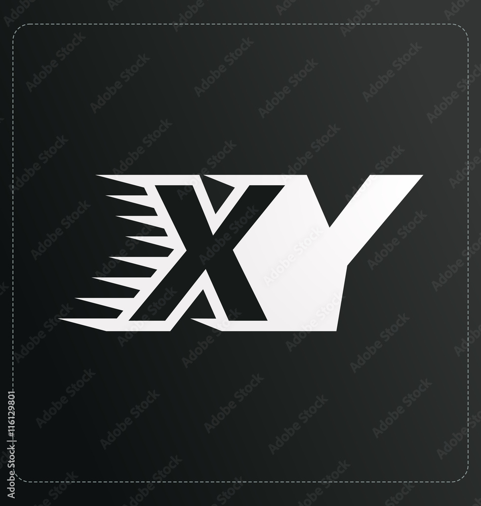 XY Two letter composition for initial, logo or signature XY Two letter composition for initial, logo or signature