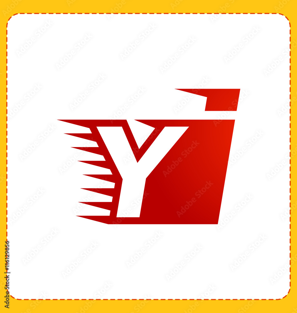 YI Two letter composition for initial, logo or signature Stock