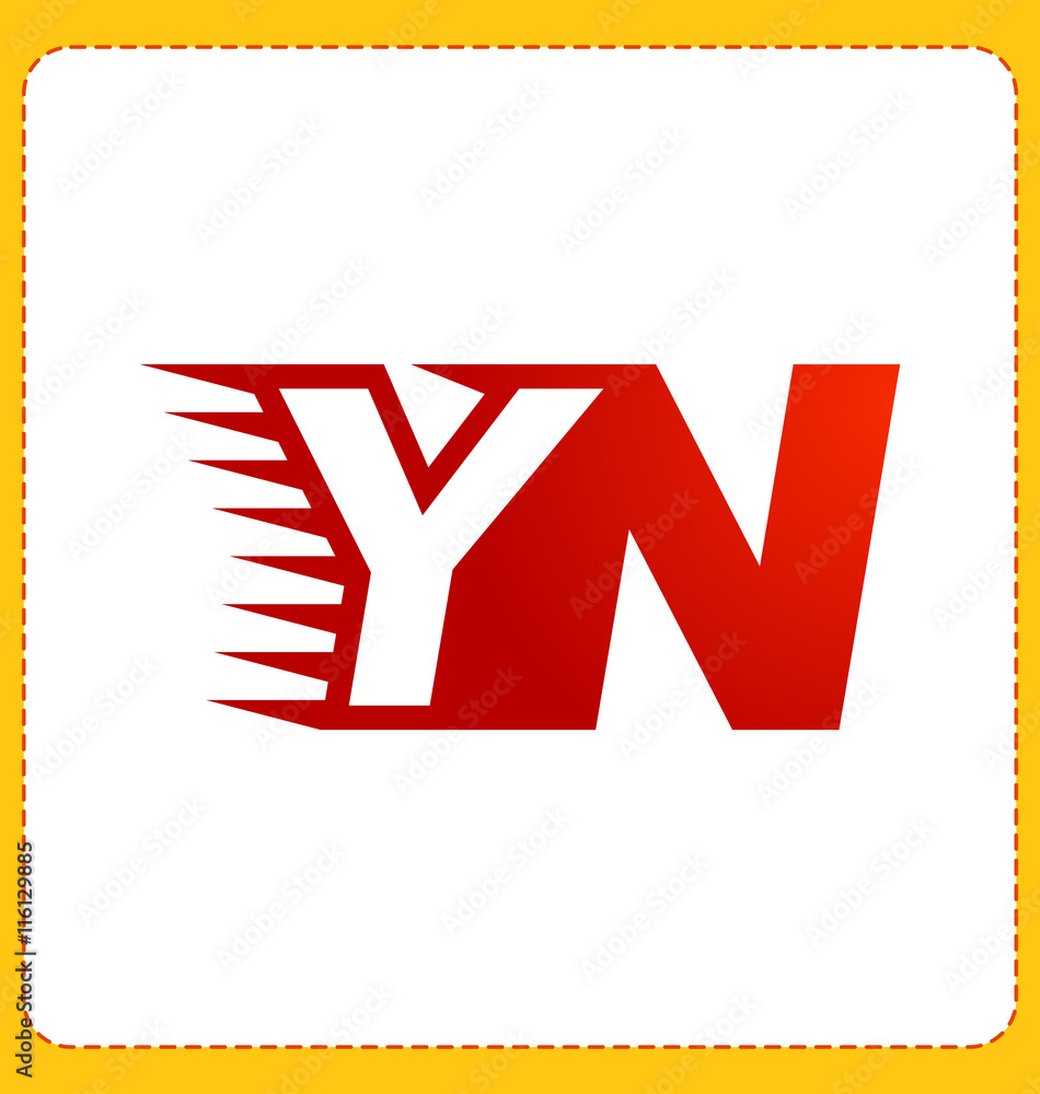 YN Two letter composition for initial, logo or signature YN Two letter composition for initial, logo or signature