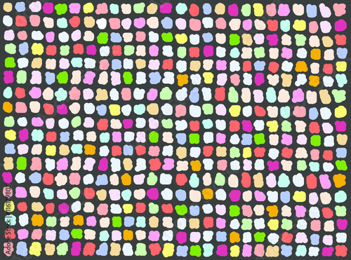 Mosaico de pipocas coloridas