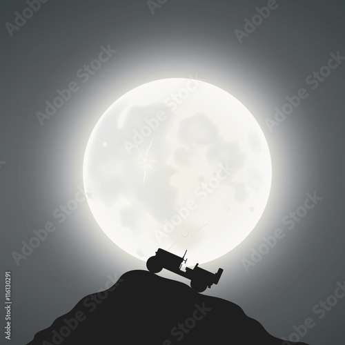 Full Moon And The Jeep photo
