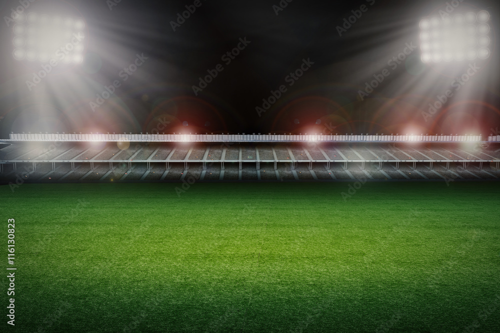 Obraz premium pusty stadion z boiskiem do piłki nożnej