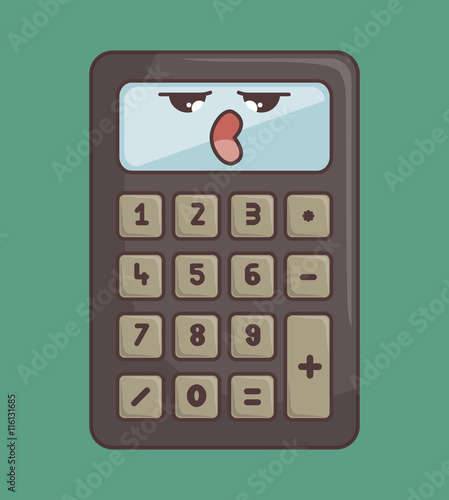 calculator funny character isolated icon design, vector illustration  graphic 