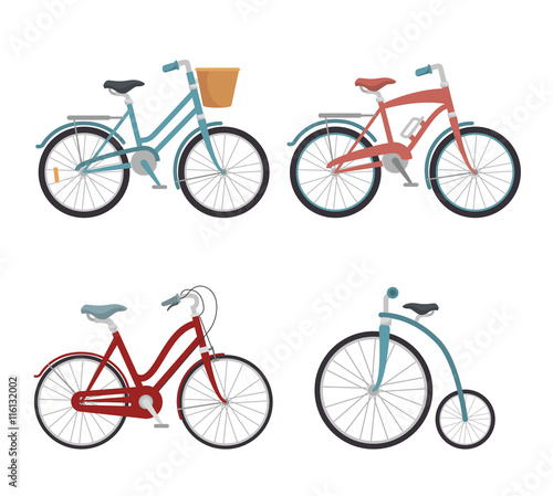 set of models of bicycles isolated icon design, vector illustration graphic 