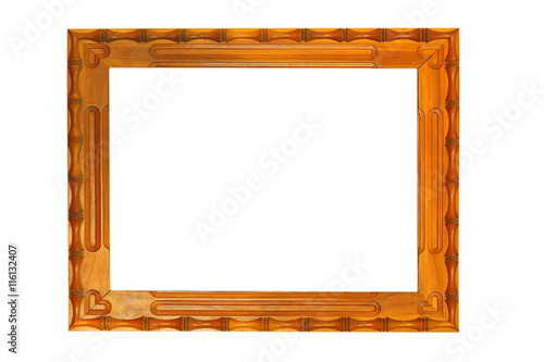 wood picture frame isolated on white background