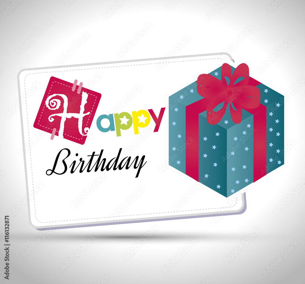 happy birthday gift isolated icon design, vector illustration  graphic 