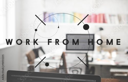 Canvas Print Work From Home House Interior Office Busienss Concept