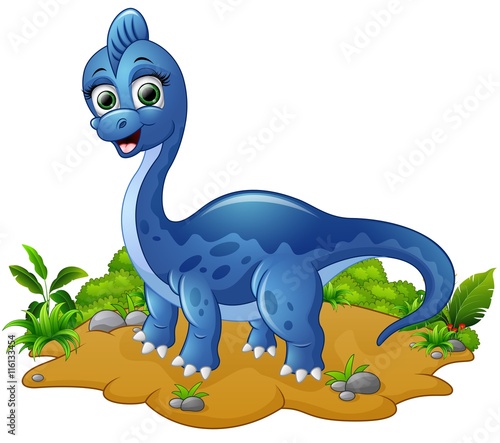 Cute blue dinosaur cartoon © dreamblack46