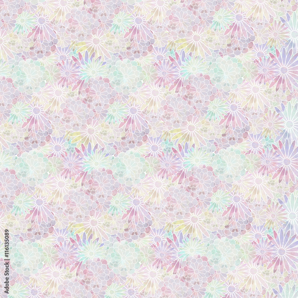 和花柄 カラフル 和花柄 カラフル