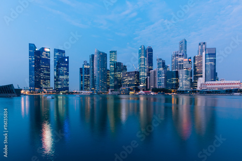 Singapore Central Business District at Dusk. © fazon
