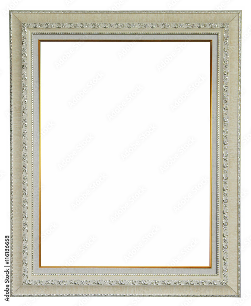 Silver frame on the white background Silver frame on the white background