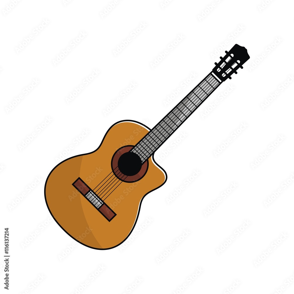 Acoustic guitar illustration vector