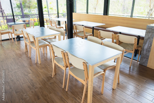 Tables And Chair In Empty Cafe © pookpiik
