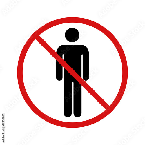 No stay zone, forbidden sign on white