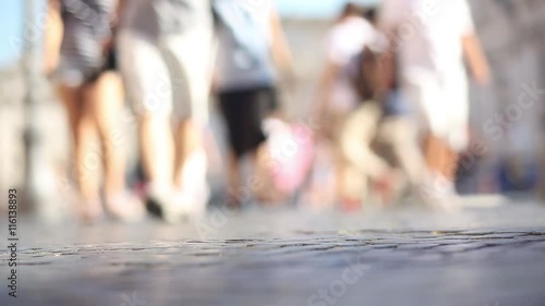 Roma, Piazza Navona, Turisti che passeggiano / Inquadratura sfuocata con turisti che passeggiano photo