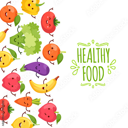 Healty food cartoon representing