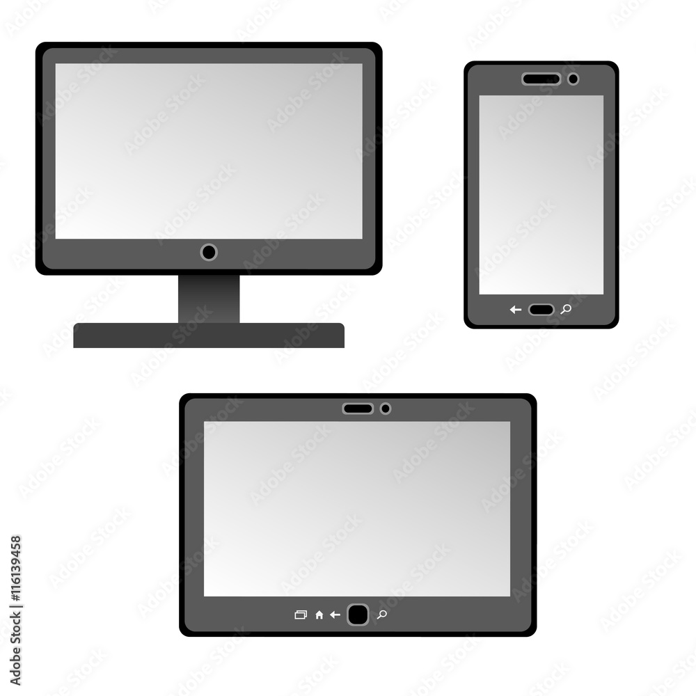 Monitor tablet and phone black