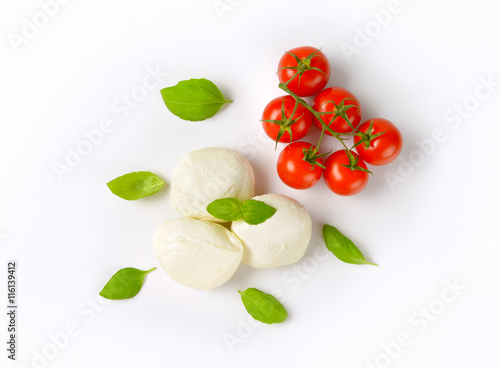 mozzarella, tomatoes and basil