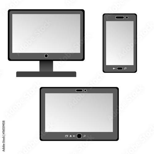 Monitor tablet and phone black