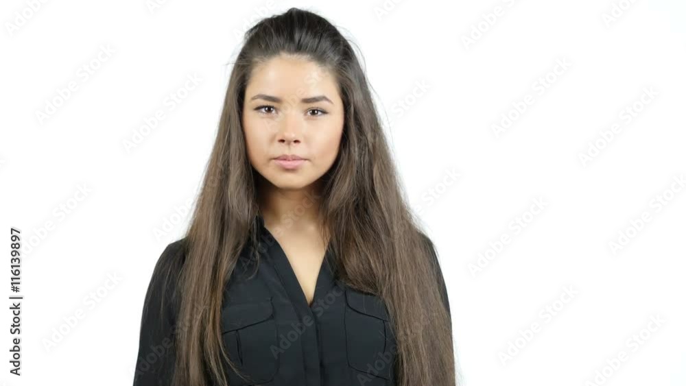 Young Beautiful Girl on White Background Young Beautiful Girl on White Background