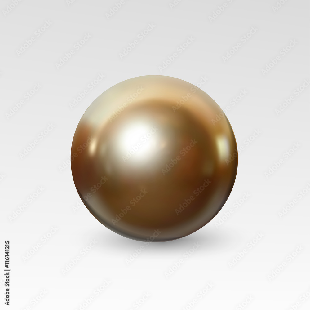 Pearl realistic isolated on white background