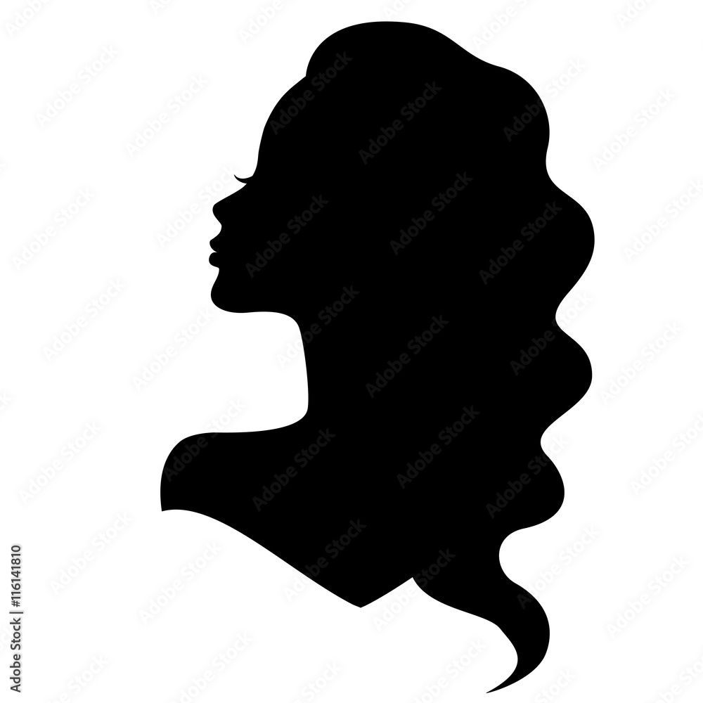 girl silhouette with beautiful hair girl silhouette with beautiful hair