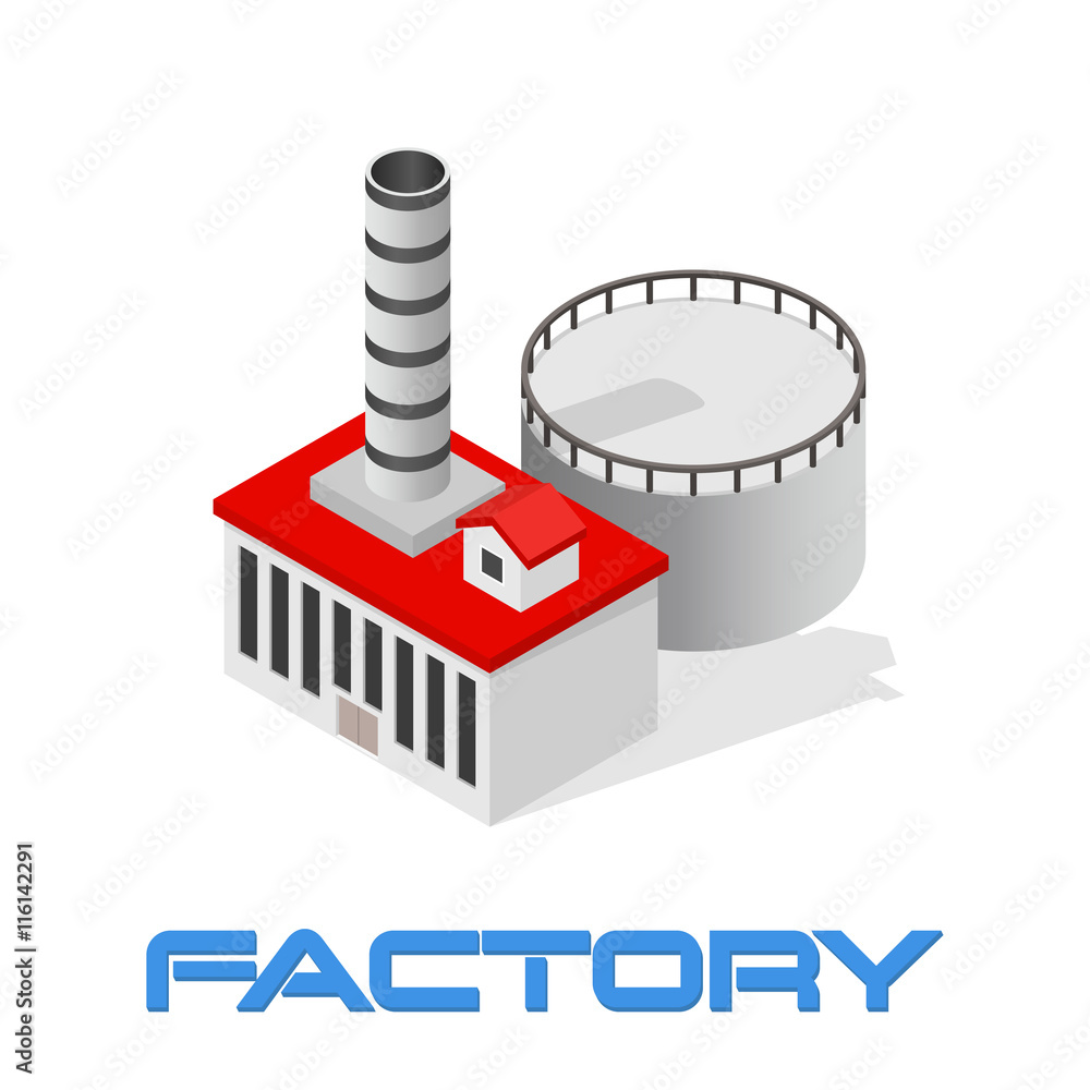 Vector isometric modern industrial and manufacturing factory building ...