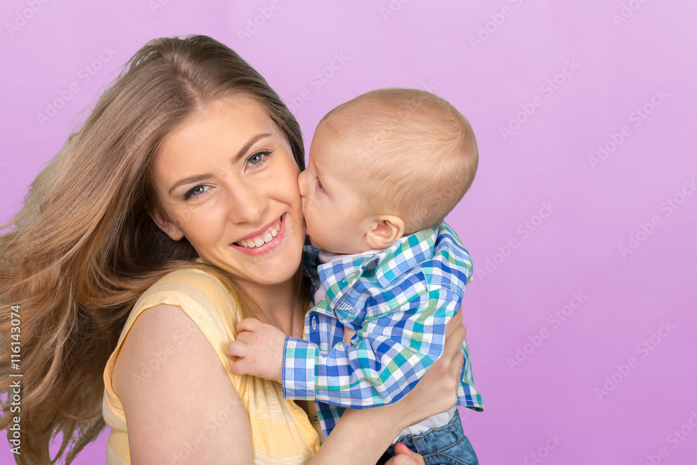 Happy young mother and her son Happy young mother and her son