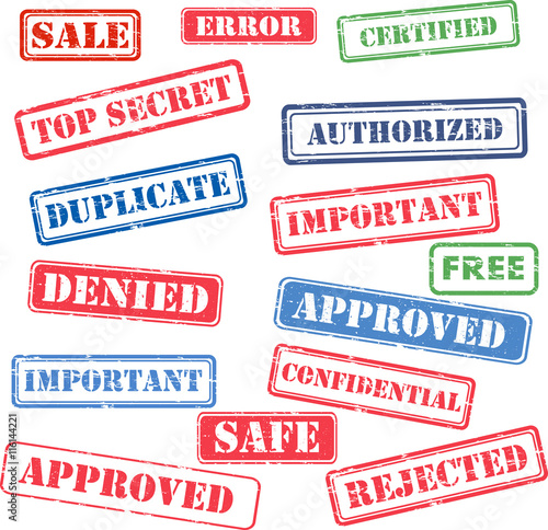 Set of Business Rubber Stamp