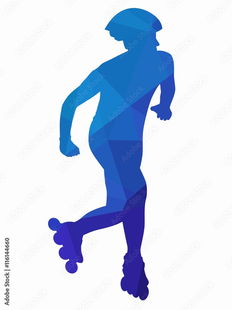 silhouette inline skater. vector draw silhouette inline skater. vector draw