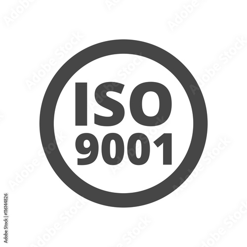 ISO 9001 certified sign icon