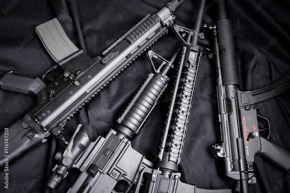 modern weapon, black background modern weapon, black background