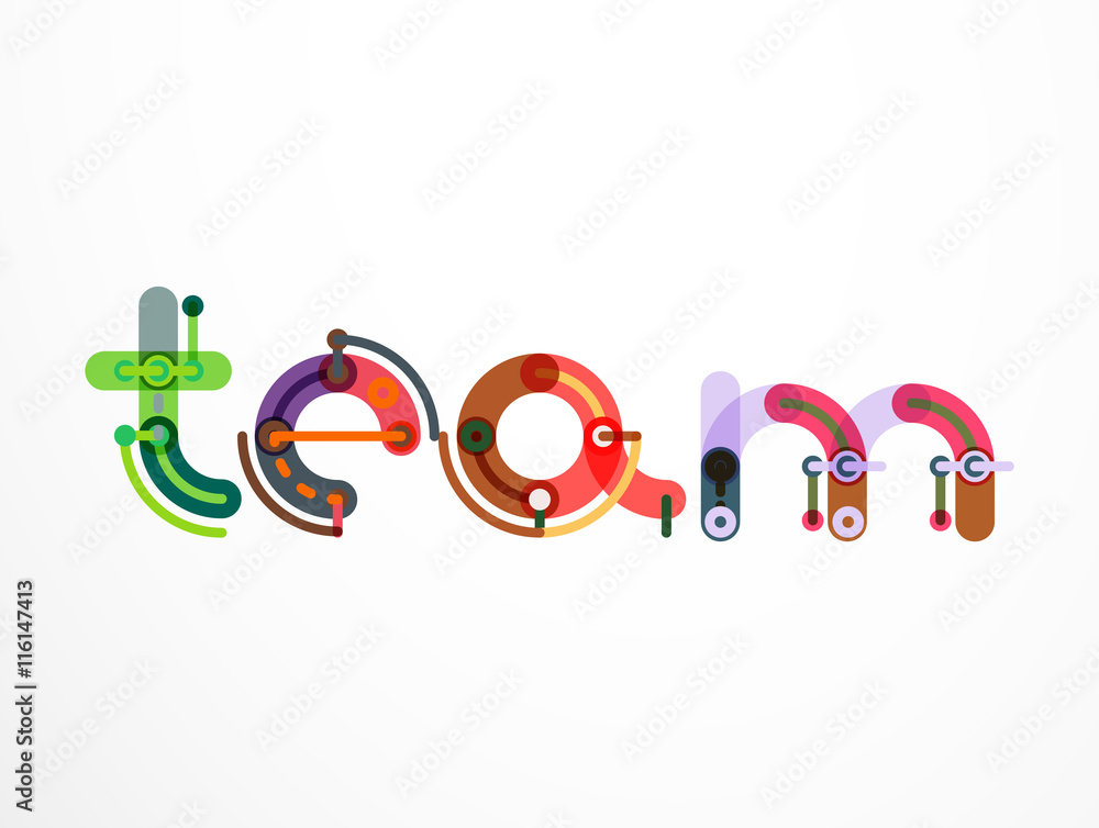 Fototapeta premium Team word lettering banner
