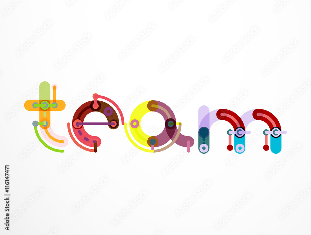 Fototapeta premium Team word lettering banner