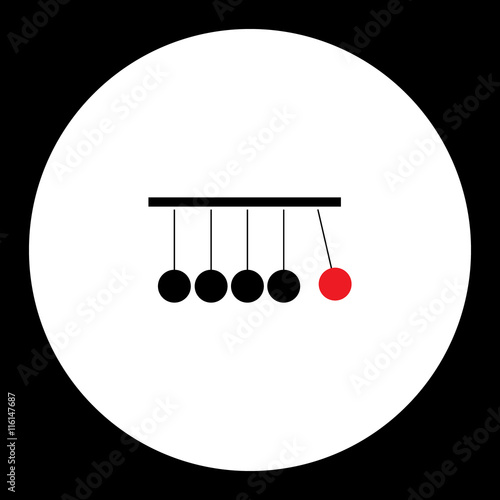 kinematics balls and physics force simple icon eps10 photo