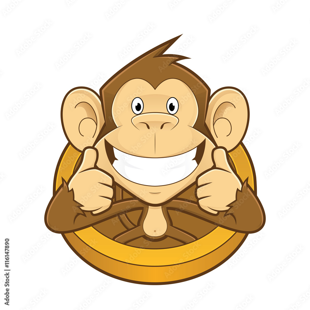 Fototapeta premium Monkey giving two thumbs up