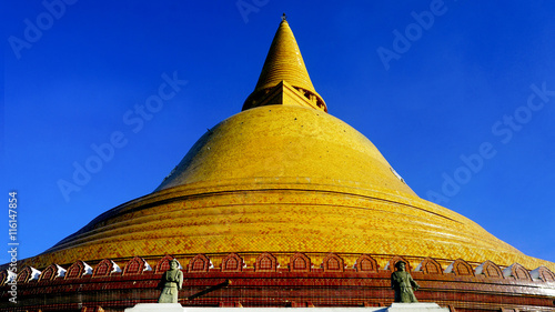 grand pagoda temple with blue sky