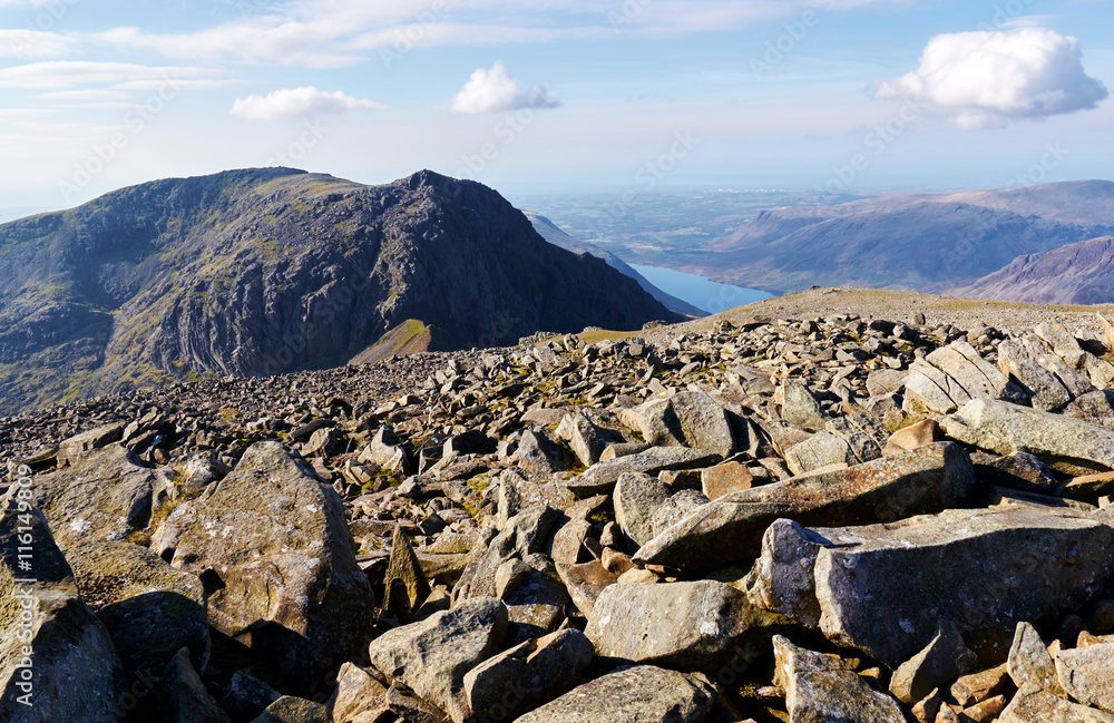 Views of Sca Fell & Wast Water from Scafell Pike in the English