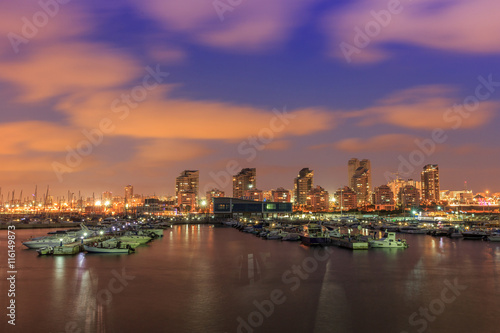 Yacht Club.Ashdod Israel. Evening view