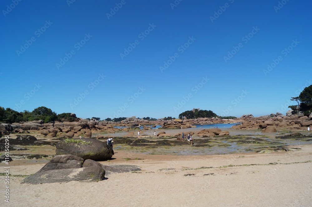 ploumanach, Bretagne, océan, pierre, granit, amour, ciel, 