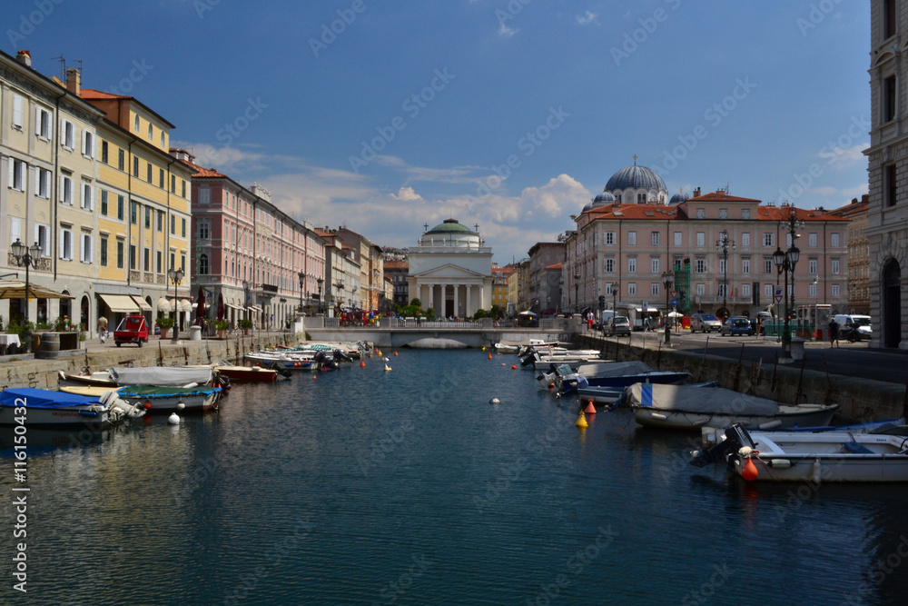 View of Canal Grande in Trieste, Italy