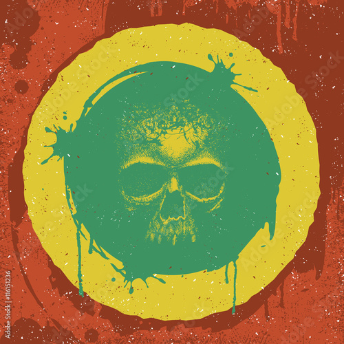Skull reggae graphic design.