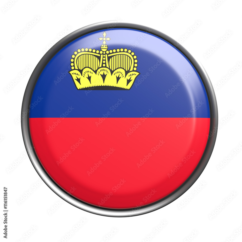 Obraz premium Button with Liechtenstein flag