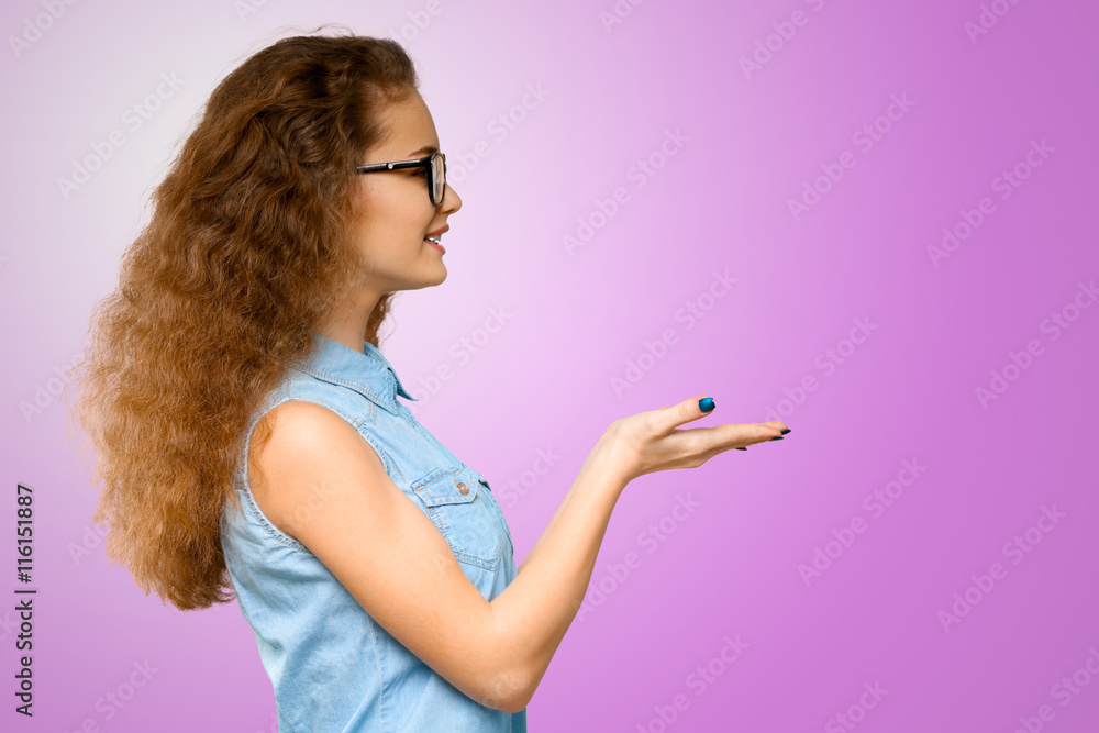 Young elegant woman pointing Young elegant woman pointing
