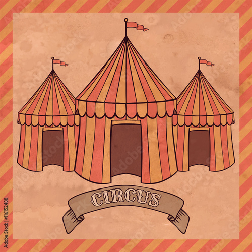 Vintage circus tent illustration