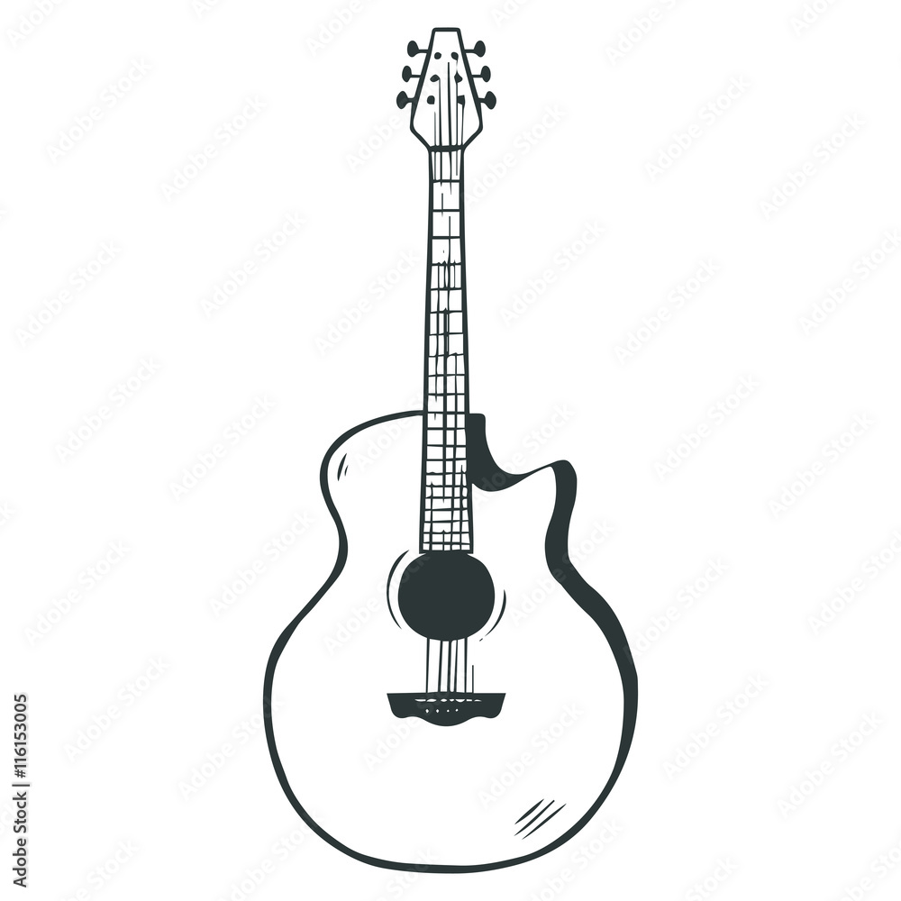 Sketched acoustic guitar illustration
