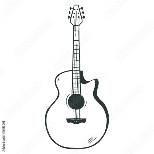 Sketched acoustic guitar illustration