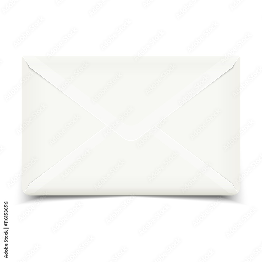 Blank white vector envelope isolated on white Blank white vector envelope isolated on white