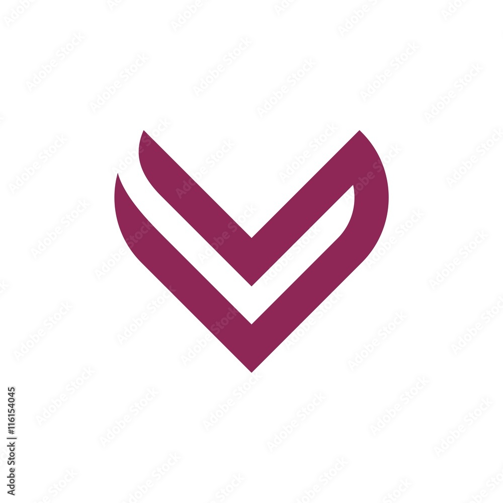 Initial Logo Letter Lv Heart Shape Stock Vector (Royalty Free) 695564902