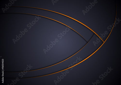 Abstract Modern Background - Layered Design with Orange Edges, Vector
